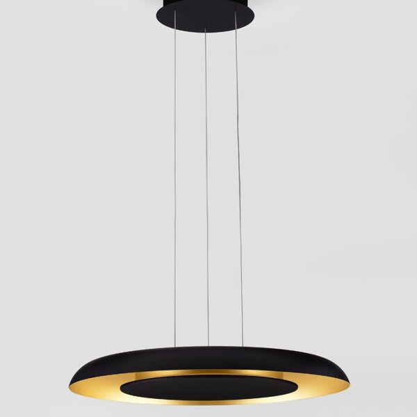 Černo-zlaté kovové závěsné LED světlo Nova Luce Epos 60 cm
