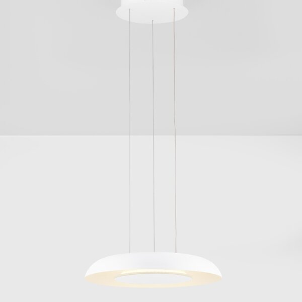 Bílé kovové závěsné LED světlo Nova Luce Epos 40 cm