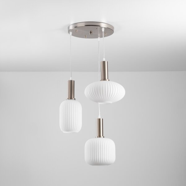ONLI - Lustr na lanku DOROTY 3xE27/15W/230V bílá/lesklý chrom