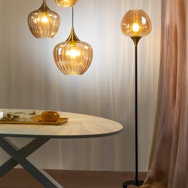 ONLI - Stojací lampa ELIDE 1xE27/15W/230V černá/měděná