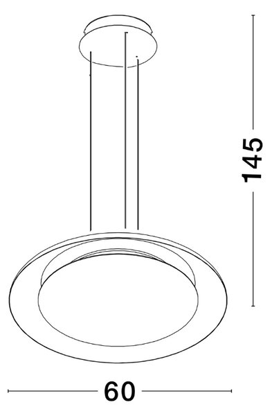 Černo-zlaté kovové závěsné LED světlo Nova Luce Epos 60 cm