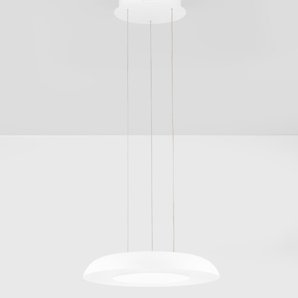 Bílé kovové závěsné LED světlo Nova Luce Epos 40 cm