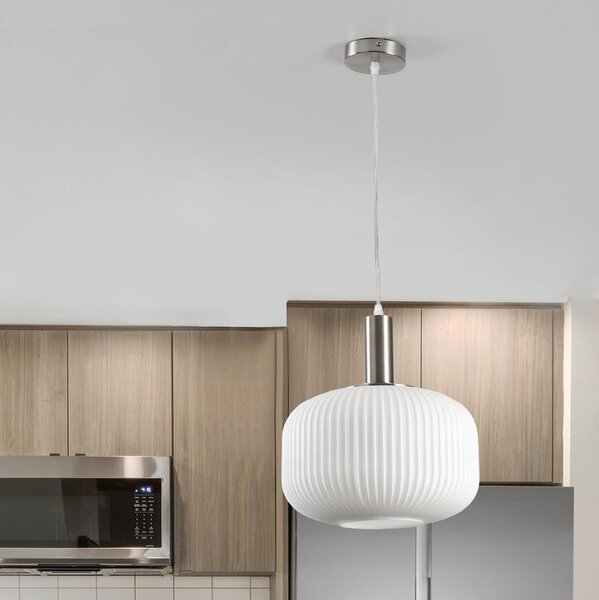 ONLI - Lustr na lanku DOROTY 1xE27/15W/230V bílá/lesklý chrom