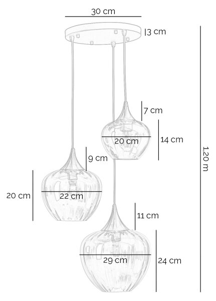 ONLI - Lustr na lanku ELIDE 3xE27/15W/230V černá/měděná