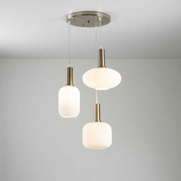 ONLI - Lustr na lanku DOROTY 3xE27/15W/230V bílá/lesklý chrom