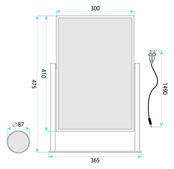 Rea Rea, Zrcadlo LED LUMI White 30x40cm, HOM-01800