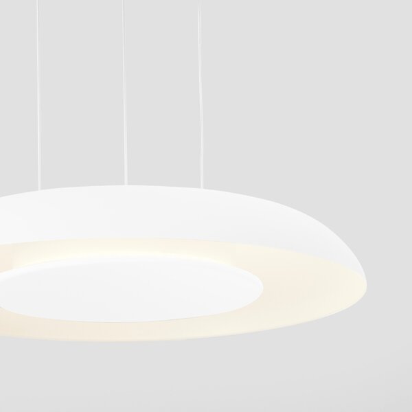 Bílé kovové závěsné LED světlo Nova Luce Epos 40 cm