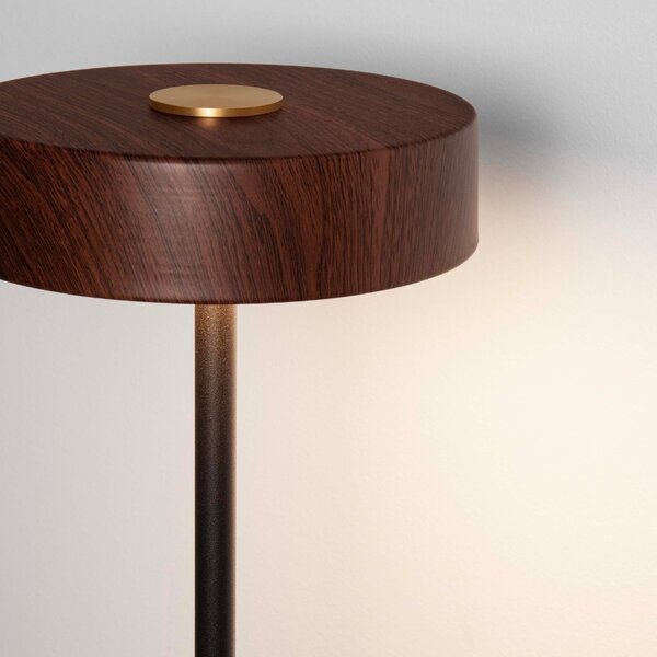 Hnědo-černá kovová stojací LED lampa Nova Luce Thea 135 cm