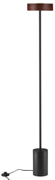 Hnědo-černá kovová stojací LED lampa Nova Luce Thea 135 cm
