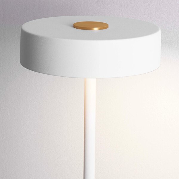 Bílá kovová stojací LED lampa Nova Luce Thea 135 cm