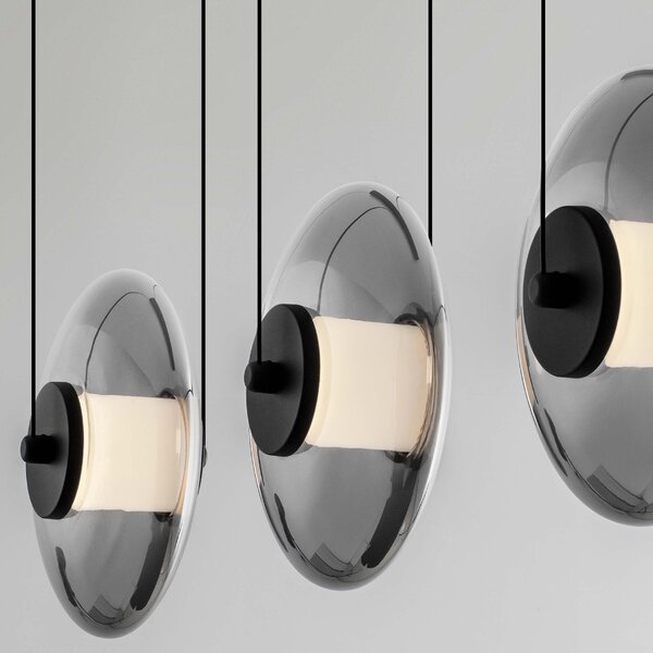 -25 % Dny MOMENTI– Kouřově šedé skleněné závěsné LED světlo Nova Luce Skia 102 cm