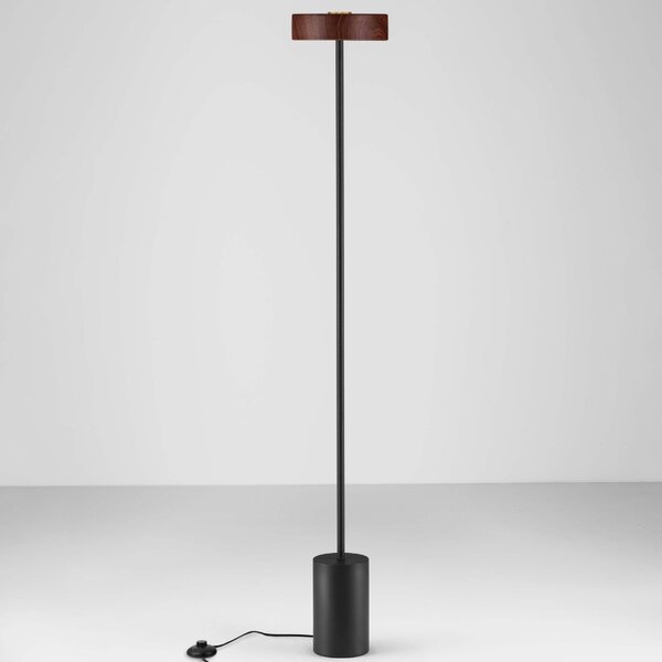 Hnědo-černá kovová stojací LED lampa Nova Luce Thea 135 cm