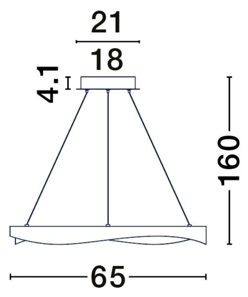 Černo-zlaté kovové závěsné LED světlo Nova Luce Radon 65 cm