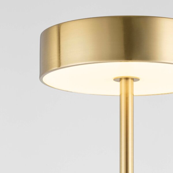 Zlatá kovová stojací LED lampa Nova Luce Thea 135 cm