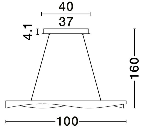 Černo-zlaté kovové závěsné LED světlo Nova Luce Radon 100 cm