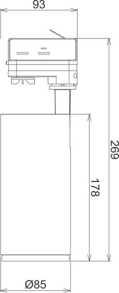 Deko-Light kolejnicový systém 3-fázový 230V Lucea 15 černá 220-240V AC/50-60Hz 15,00 W 3000/4000 K tmavě černá RAL 9005 707119
