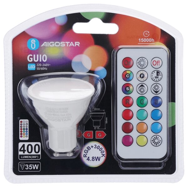 Aigostar - LED RGBW Stmívatelná žárovka GU10/4,8W/230V 3000K + DO