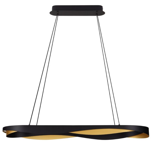 Černo-zlaté kovové závěsné LED světlo Nova Luce Radon 100 cm
