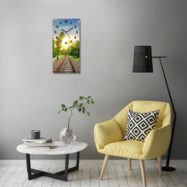 Nástěnné skleněné hodiny Železniční trať pl_zsp_30x60_c-f_102836726