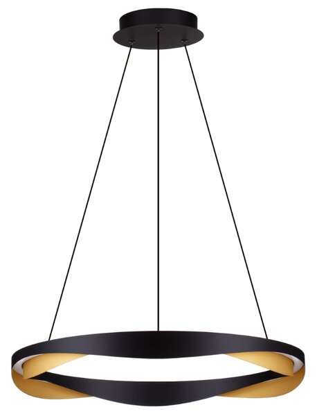Černo-zlaté kovové závěsné LED světlo Nova Luce Radon 65 cm