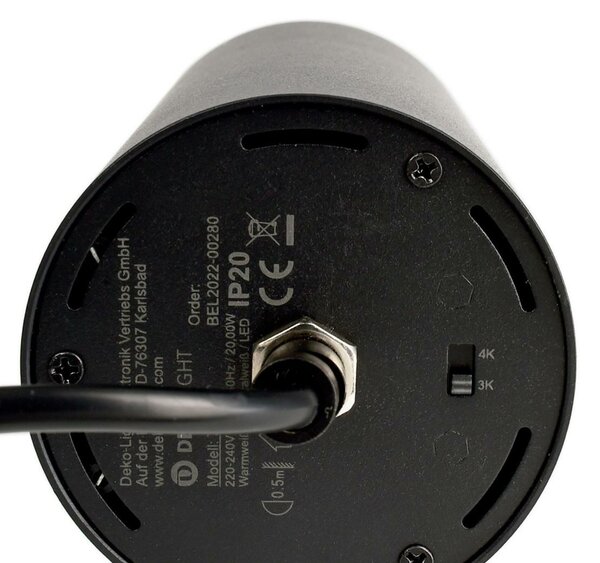 Deko-Light kolejnicový systém 3-fázový 230V Lucea 15 černá 220-240V AC/50-60Hz 15,00 W 3000/4000 K tmavě černá RAL 9005 707127