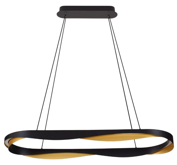 Černo-zlaté kovové závěsné LED světlo Nova Luce Radon 100 cm