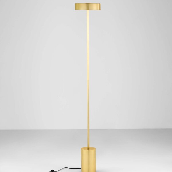 Zlatá kovová stojací LED lampa Nova Luce Thea 135 cm