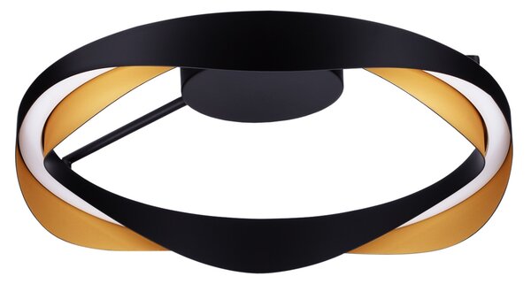 Černo-zlaté kovové stropní LED světlo Nova Luce Radon 45 cm