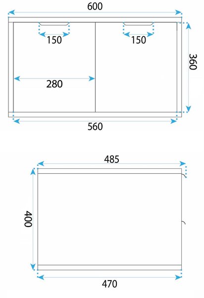 Koupelnová skříňka pod umyvadlo Rea Core 60cm White