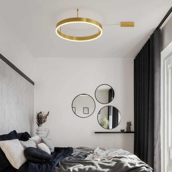 Zlaté kovové stropní LED světlo Nova Luce Motif 60 cm