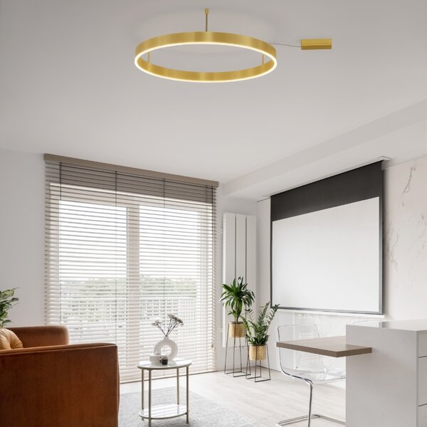 Zlaté kovové stropní LED světlo Nova Luce Motif 80 cm