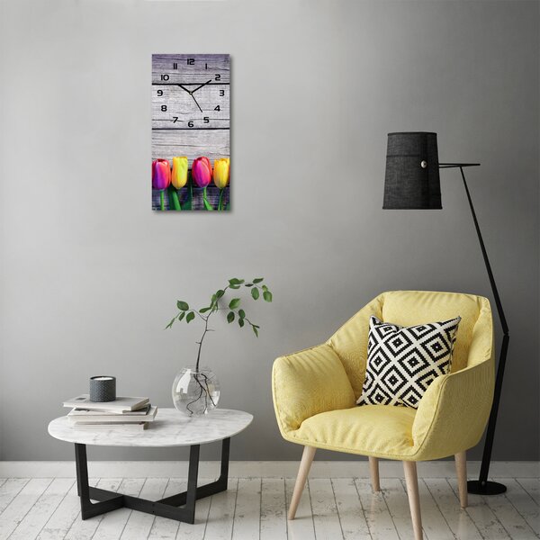 Nástěnné hodiny Barevné tulipány pl_zsp_30x60_c-f_103218042
