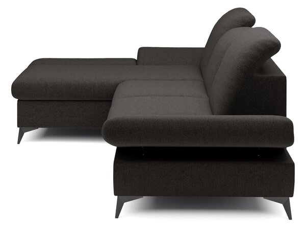 Rohová sedací souprava Harpie (černá) (L). Akce -25%