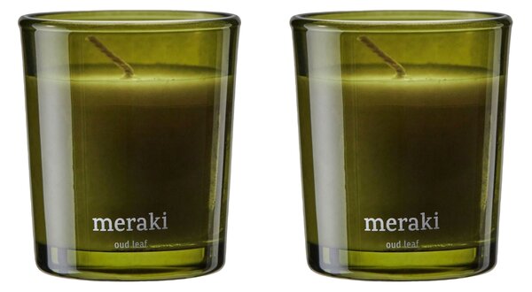 Set dvou sójových vonných svíček Meraki Oud Leaf