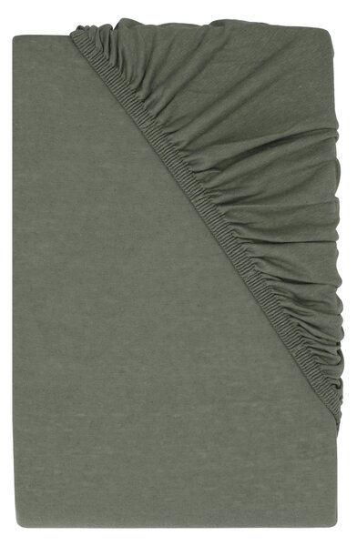 Livarno® Žerzejové napínací prostěradlo s podílem lnu, 90–100 x 200 cm (zelená) (100406445002)