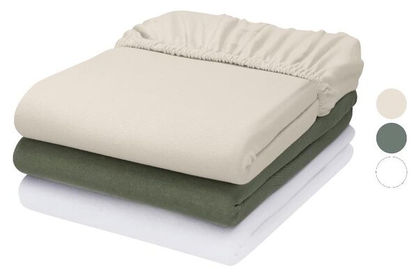 Livarno® Žerzejové napínací prostěradlo s podílem lnu, 90–100 x 200 cm (100406445)