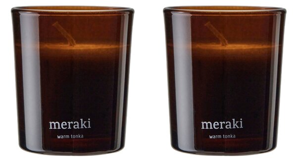 Set dvou sójových vonných svíček Meraki Warm Tonka