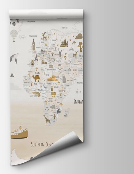 Fototapeta Mapa světa, Fototapeta s mapou světa, Populární fototapety, w03410v1 - Tapeko.co.cz