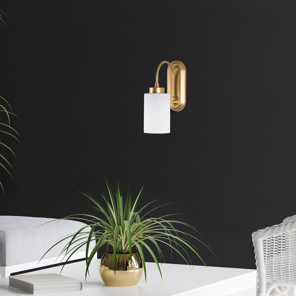 Opviq Nástěnná lampa Hemikilo mléčné sklo/zlatá