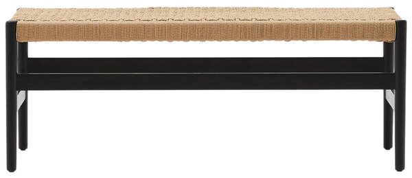 Černá dubová lavice Kave Home Zaide 120 cm