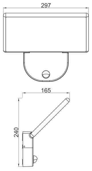 Deko-Light nástěnné přisazené svítidlo Alkes L Motion 220-240V AC/50-60Hz 36,00 W 3000 K 1720 lm 297 tmavěšedá 731141