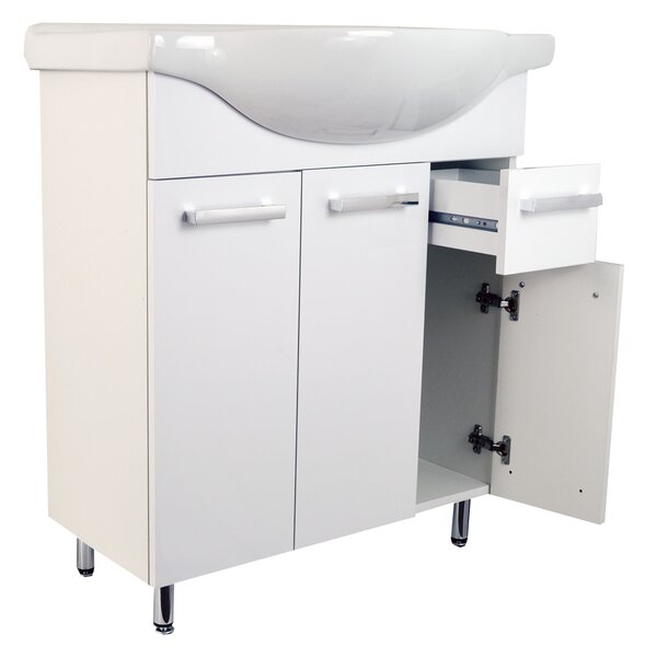 Comodo Koupelnová skříňka s keramickým umyvadlem Luka S 75