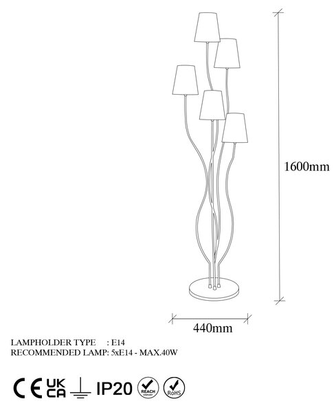 Opviq Stojací lampa Bonibon II vícebarevná