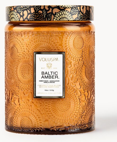 Ručně vyrobená vonná svíčka Japonica Collection (jantarová pryskyřice, santalové dřevo, cedr a vanilková orchidej)