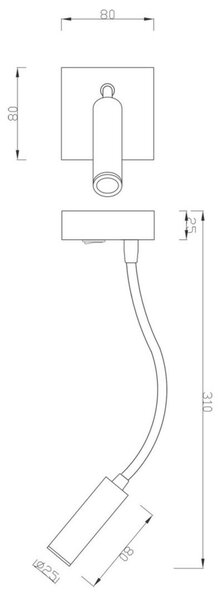 Deko-Light nástěnné přisazené svítidlo Brahe I 100-240V AC/50-60Hz 3,30 W 3000 K 175 lm 310 bílá RAL 9016 341236
