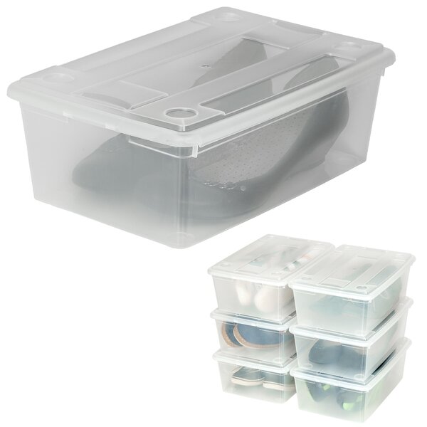 Tectake Úložné boxy plastové krabice sada 6 dílná - průhledná