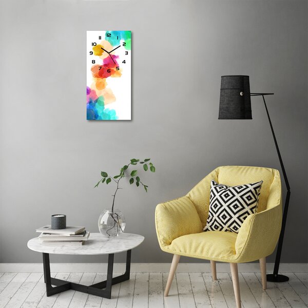 Nástěnné skleněné hodiny Barevné skvrny pl_zsp_30x60_c-f_114298878