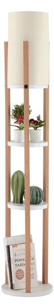 Opviq Stojací lampa Nora II bílá/dub přírodní