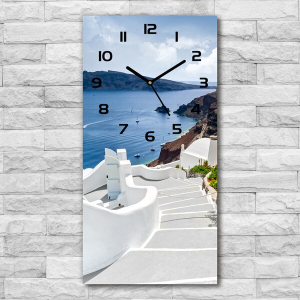 Nástěnné hodiny tiché Santorini Řecko pl_zsp_30x60_c-f_114851264