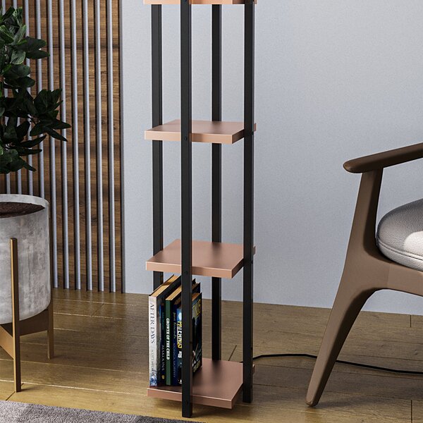 Opviq Stojací lampa Nora V černá/měděná